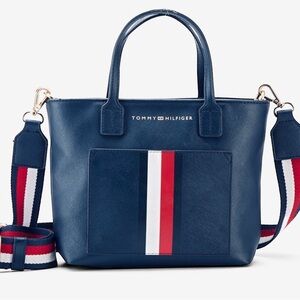 Tommy Hilfiger Navy Tote with Red and White Stripes gently loved!